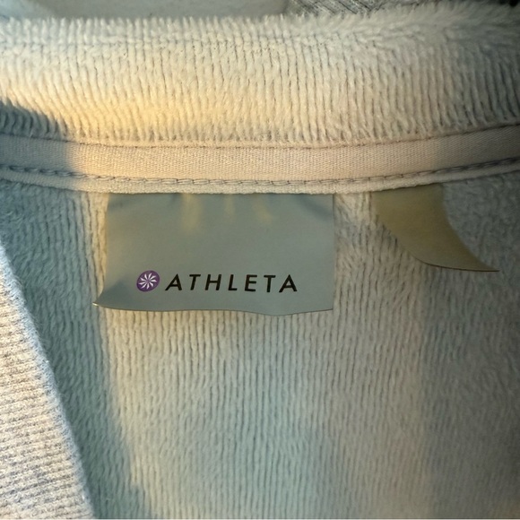 Athleta Light Gray Long Sweatshirt Cardigan, Size S - Picture 4 of 8